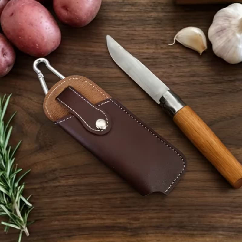 Outdoor Hiking Folding Knife Storage Sheath, Belt-Wearable Portable Knife Holster Protective Cover, Camping Tactical Bag Accessory