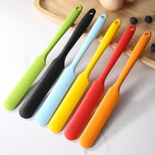 Small Silicone Long Spatula, Flour Scraper, One-Piece Jam Spatula, Baby Food Cup Wall Scraper, Long Strip Spatula