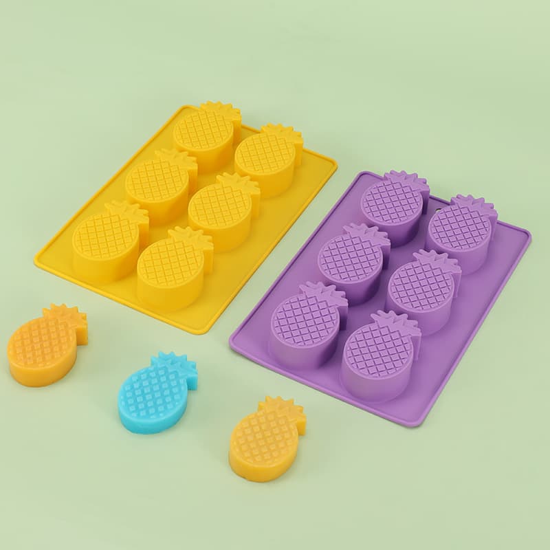 6-Connected Pineapple Mold Food-Grade Silicone Cake Mold Handmade Soap Chocolate Mold DIY Baking Mold Jelly High Temperature Resistant