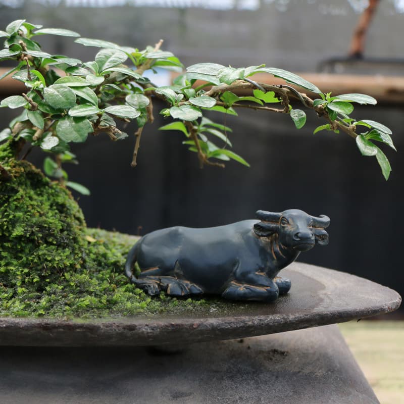 Small Buffalo Ornaments Micro Landscape Bonsai Landscaping Ornaments Flower Pot Courtyard Rockery Flowing Water Decoration Home Accessories