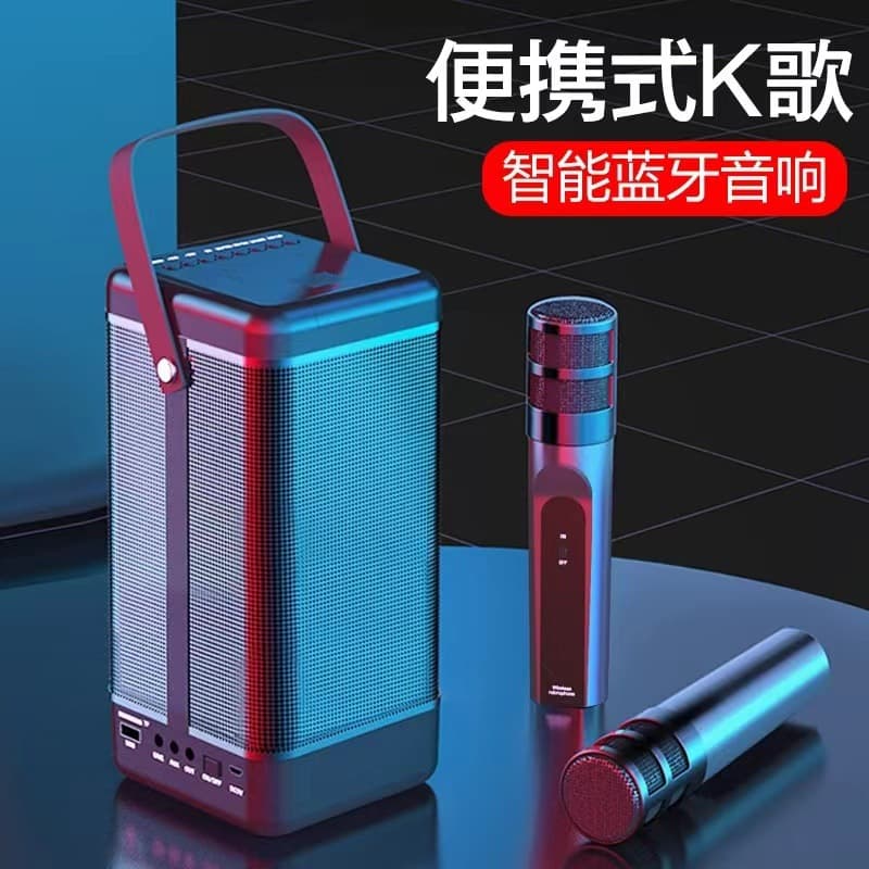 Outdoor Karaoke Mic Hidden Bluetooth Speaker with Microphone, Camping Teaching Singing Tool for Home Use