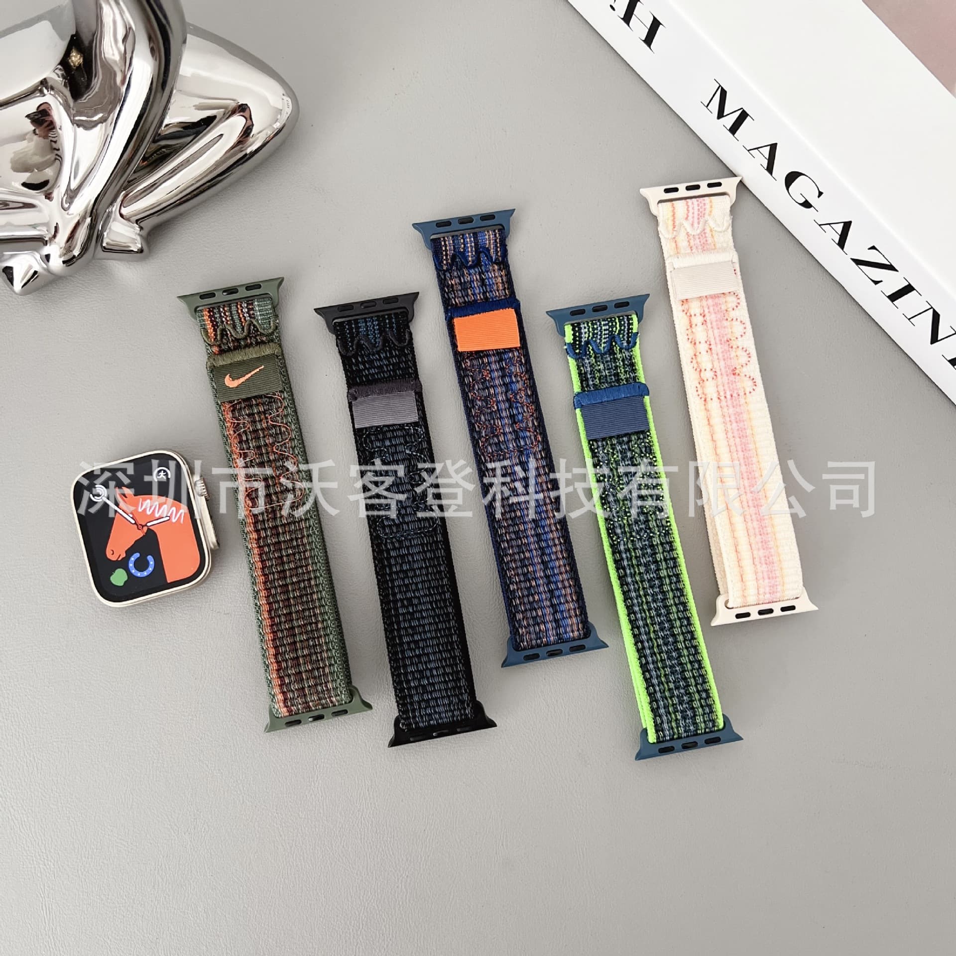 Nike-style Loop Nylon Band for Apple Watch 8/SE/7/6/5/4/3/2/1