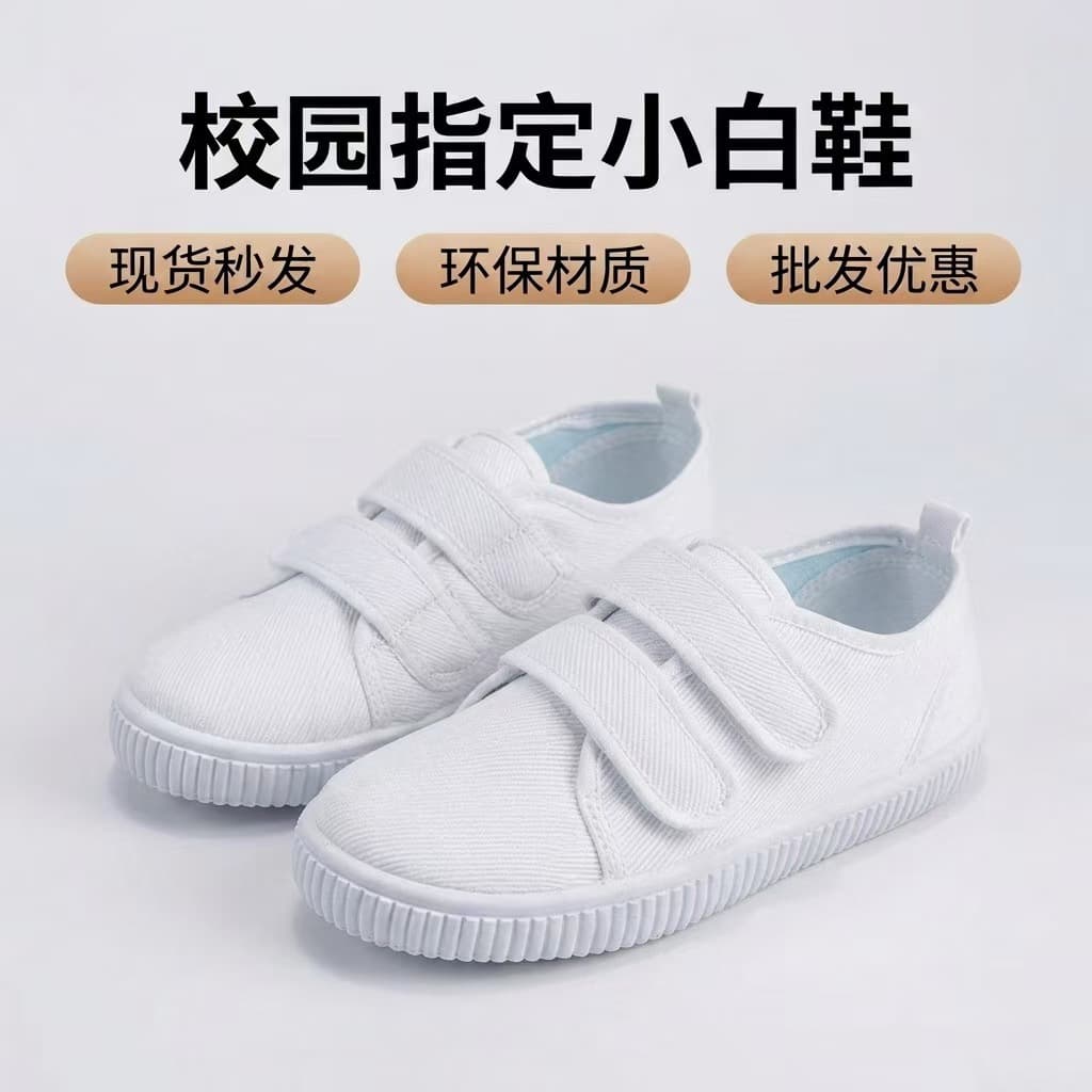 New Indoor Anti-Slip Performance Shoes Children's White Canvas Shoes Spring Summer Kindergarten Dance Shoes Eco-Friendly