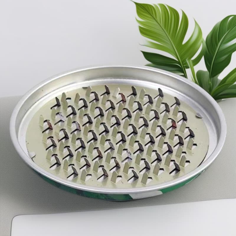 [Lidless mosquito coil tray] Large serrated nail tray with lid, safe iron mosquito coil tray stand.