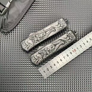 Cross-border Hot Selling Microtech Troodon OTF Wolf Head Relief Zinc Alloy Handle EDC Outdoor Knife Tool Accessory