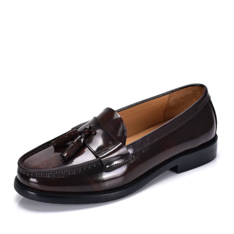British Style Trendy Slip-On Shallow Cut Patent Leather Shiny Leather Business Casual Formal Men's Tassel Loafers Small Leather Shoes