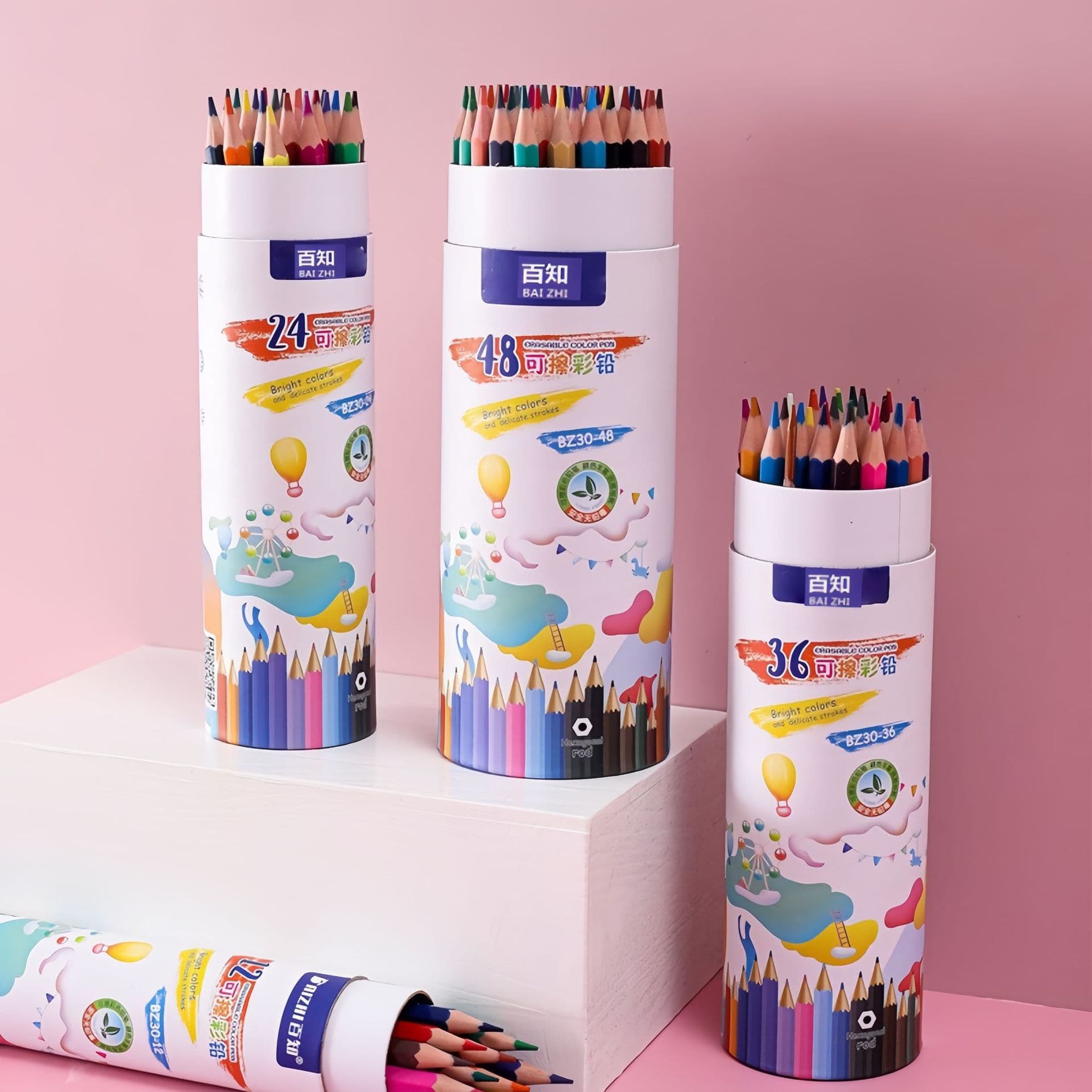 Erasable 48-color Colored Pencils for Elementary Students, 36-color Drawing Pencils for Kindergarten Art [Cross-border Dropshipping Available]