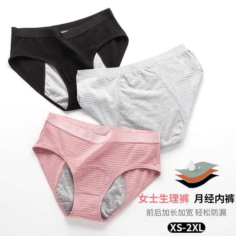 Hot Selling Export Menstrual Period Panties, Large Size Front and Back Leak-Proof, Mid-High Waist Breathable Mesh Period Panties for Women 9078