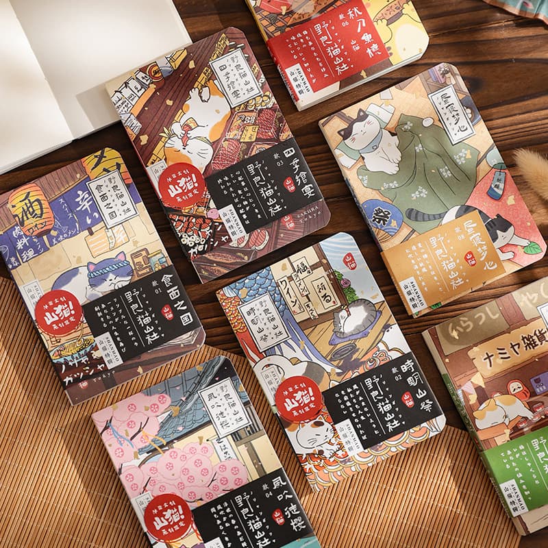Muran Pocket Notebook Wild Cat Mountain Society Series Vintage Japanese Style Cat Student Mini Memo Portable Journal