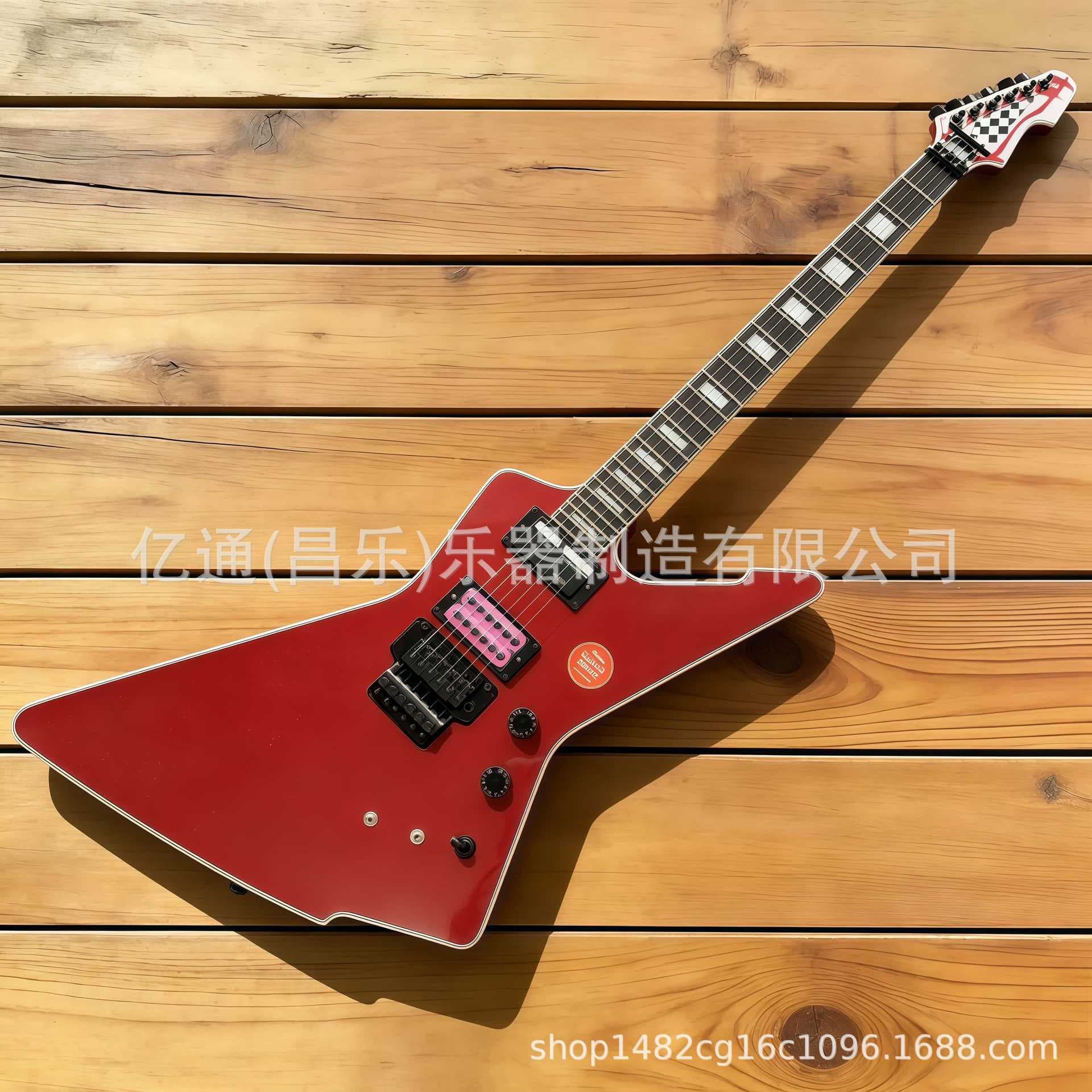 Ledux Red Explorer Electric Guitar High-End Cross-Border Floyd Rose Electric Guitar
