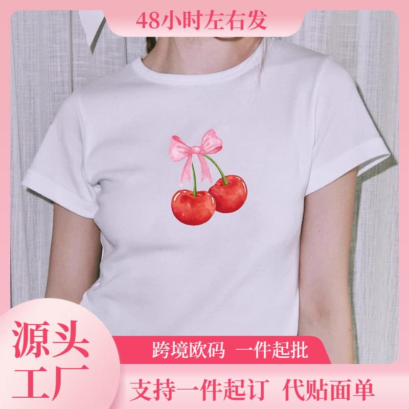 【Cross-border EU Size】Short Sleeve Graphic T Shirts for Women Teens Y2