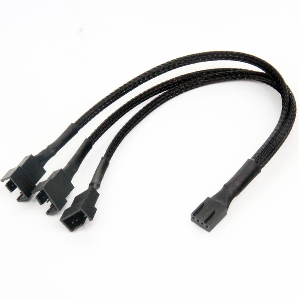 Computer fan cable 1/3 4Pin extension cable PWM temperature control cooling fan HUB hub package network Dongguan