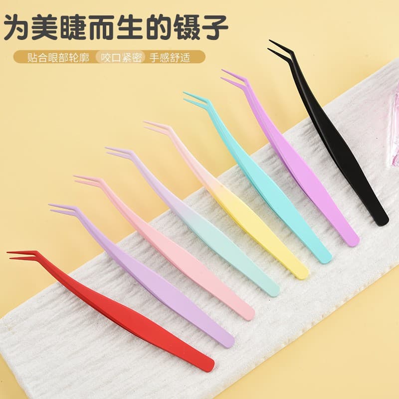 Factory Direct Anti-Stick Glue-Free False Eyelash Tweezers Beauty Tool for Beginners Non-Stick Gold Feather Clip