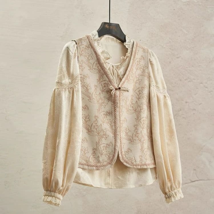 Elegant New Chinese-Style Vest Set Loose Embroidered Layering Top Light Chinese Women's Clothing 2025 Spring New Arrival