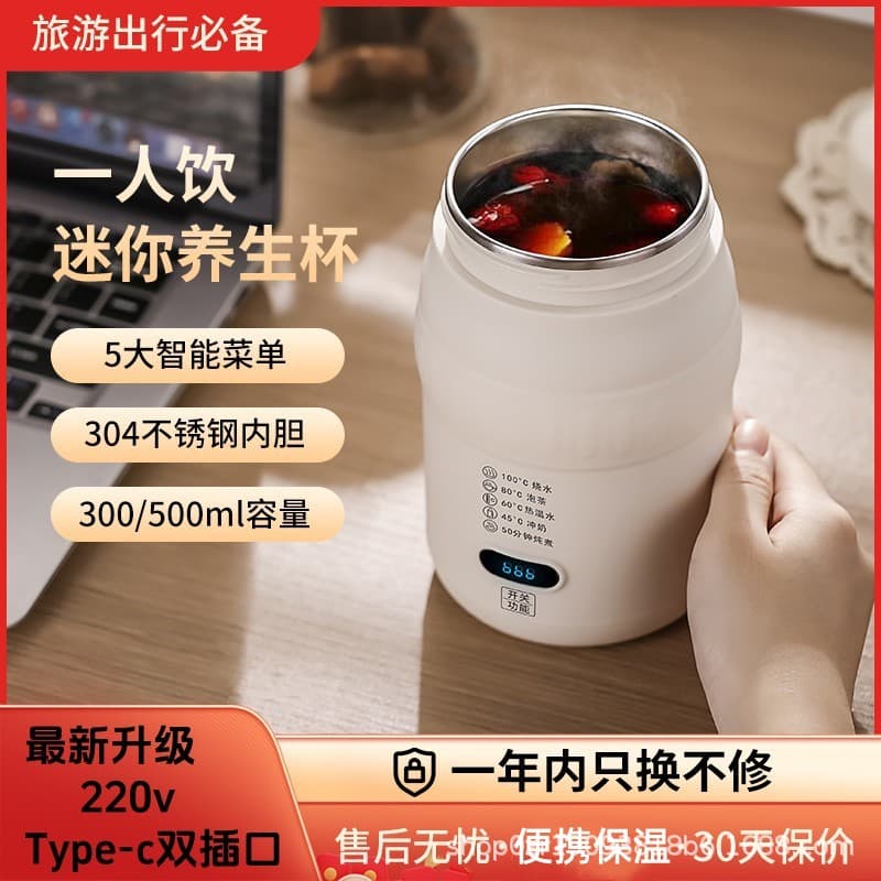 Portable Electric Kettle, Small Thermostatic Pot, Heating Insulated Cup, Travel Car Electric Hot Water Pot