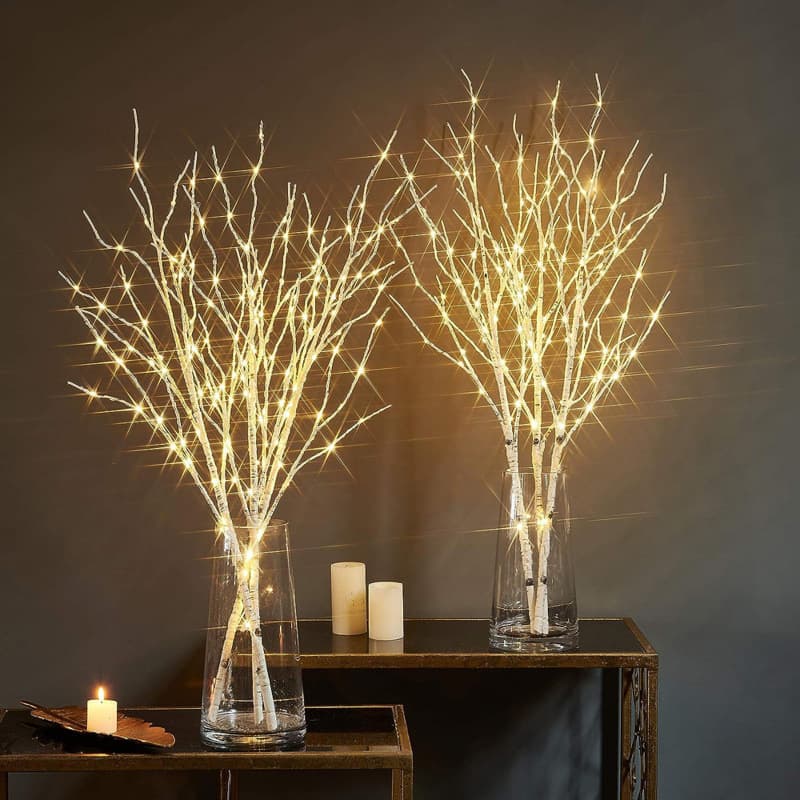 2026 New Cross-border Dropshipping Glowing White Branch 31.5-inch 50 LED Light Fixture