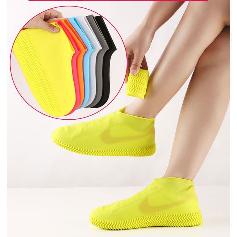 Rain Shoe Covers, Silicone, Thickened, Reusable, Wear-resistant, Waterproof, Non-slip Rain Boots for Men and Women