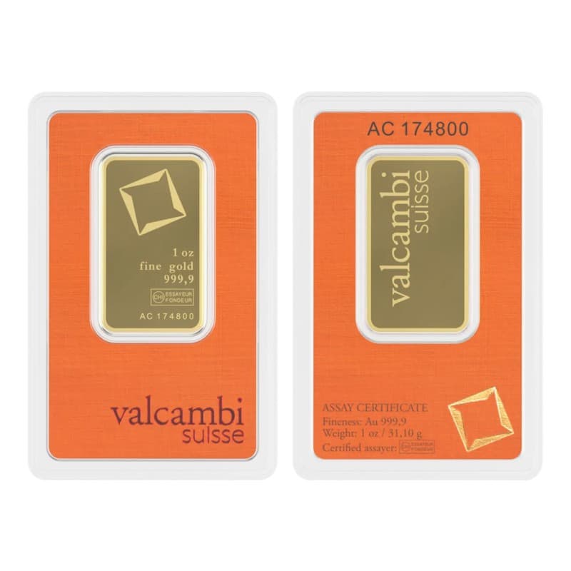Simulation Valcambi Gold Bar Prop Brass Ornament 1 Ounce Brass Gold-Plated Gold Bar with Different Serial Numbers