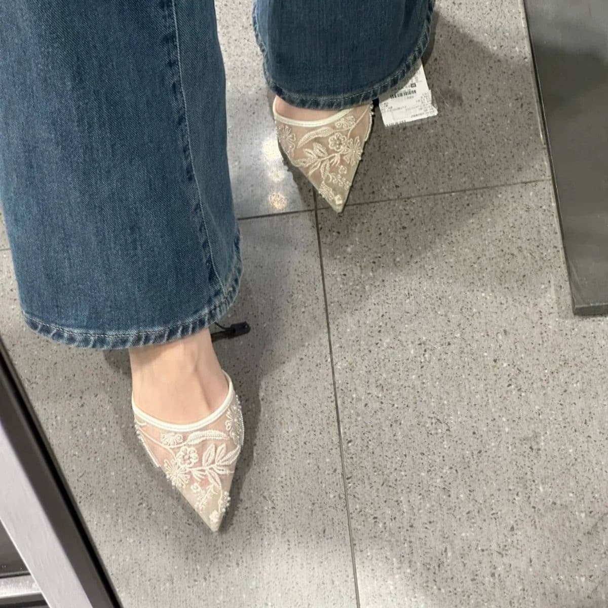 New 2026 Spring/Summer Women's Shoes Champagne Chinese-style Embroidered Mesh High Heels Stiletto Closed Toe Open Back Wedding Shoes