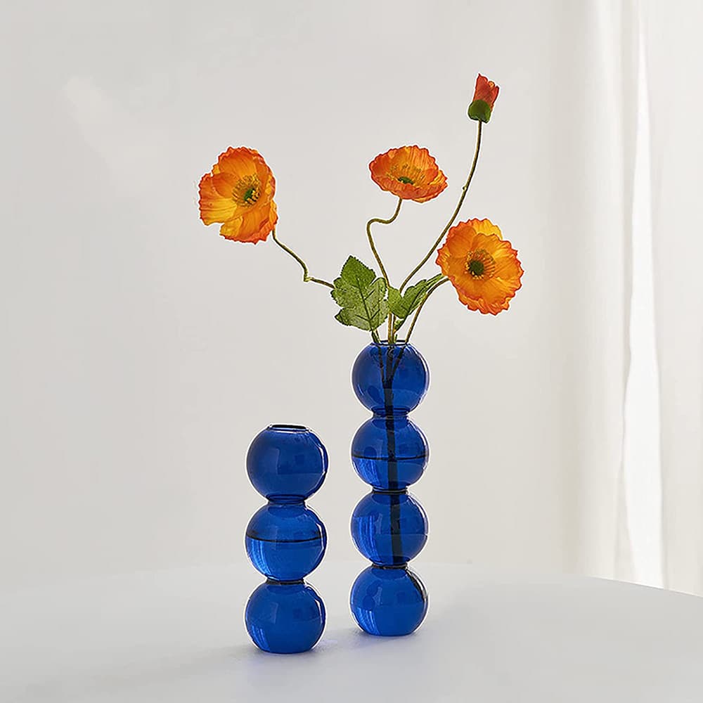 Glass Vase Set Spherical Connection Shape Living Room Decoration Glass Vase Desktop Kitchen Home Interior Decoration