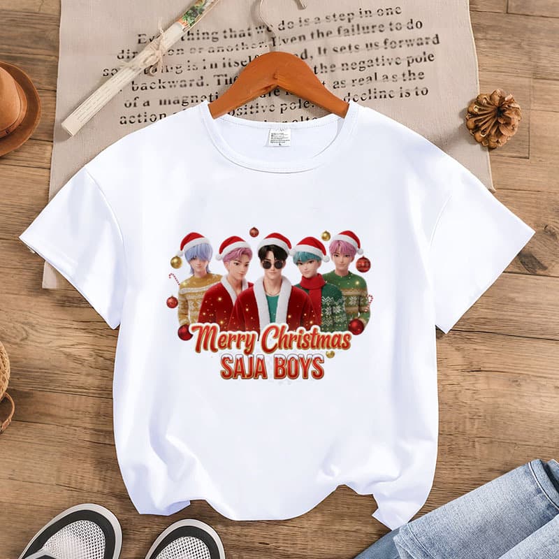 Sajaboys Gaza Boy Group Kpop Witch Hunter Group Qin Yu Abby Mysterious Christmas Element Short Sleeve T-Shirt Women