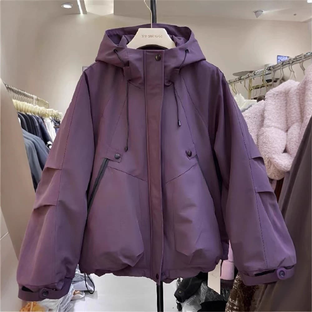 European Autumn Clothing 2025 New Hooded Jacket Women's Large Size Fat mm Loose Casual Work Jacket Top
