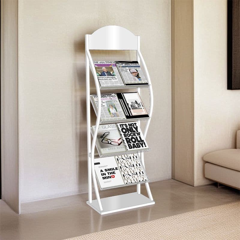 Magazine Rack, Brochure Display Rack, Flyer Holder, Newspaper Stand, Leaflet Organizer, Floor-Standing Brochure Rack, Blueprint Holder