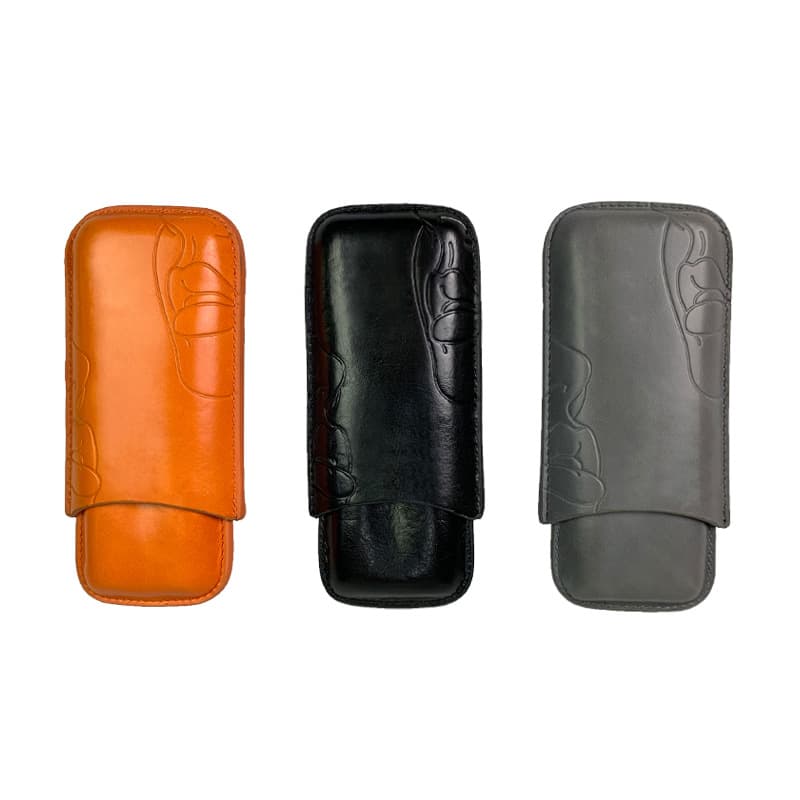 In-Stock Classic Two-Pack Cigar Sleeve Short Style Goya Leather Case Storage Pouch