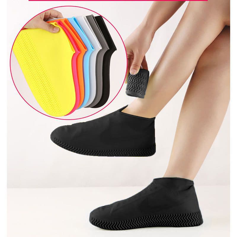 Waterproof latex shoe covers fully enclosed shoe hoods for rainy days outdoor thickened slip-resistant style wear-resistant rain boot covers