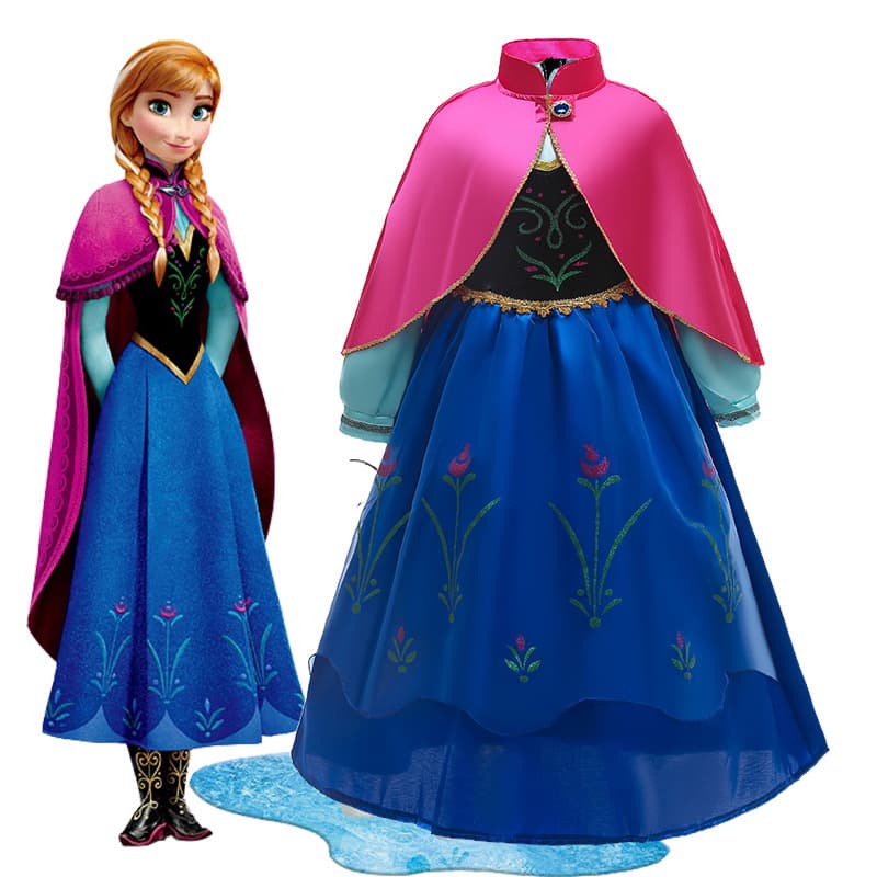 Halloween Frozen Kids Anna Princess Dress Frozen Anna Dress Costume Cosplay