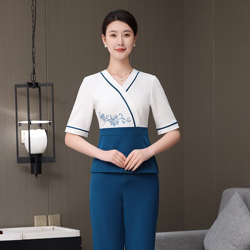 2025 Spring New Style Foot Bath and Foot Massage Technician Uniform, Ear Cleaning, SPA Massage, Beauty and Wellness Club Elegant Suit for Women