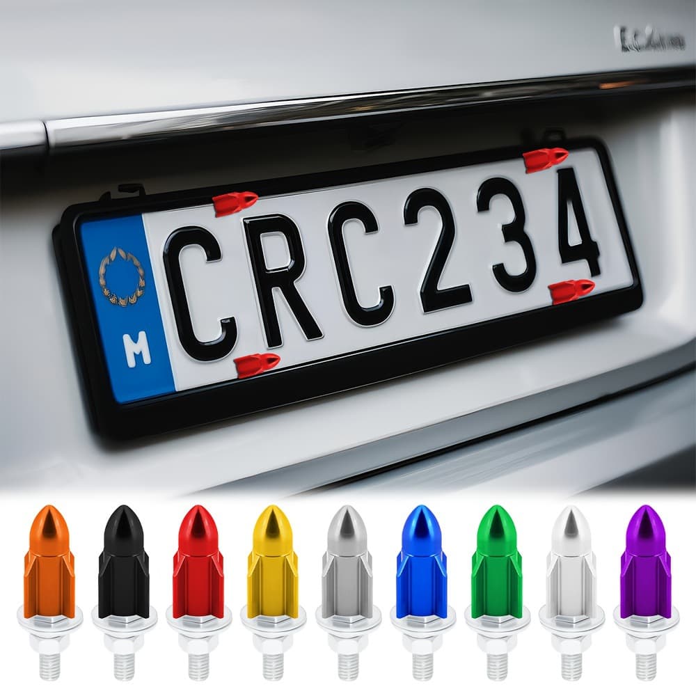 M6 Colorful Aluminum Alloy Universal Screws for Car and Aircraft Exterior American License Plates, Cross-Border Color Matching Available