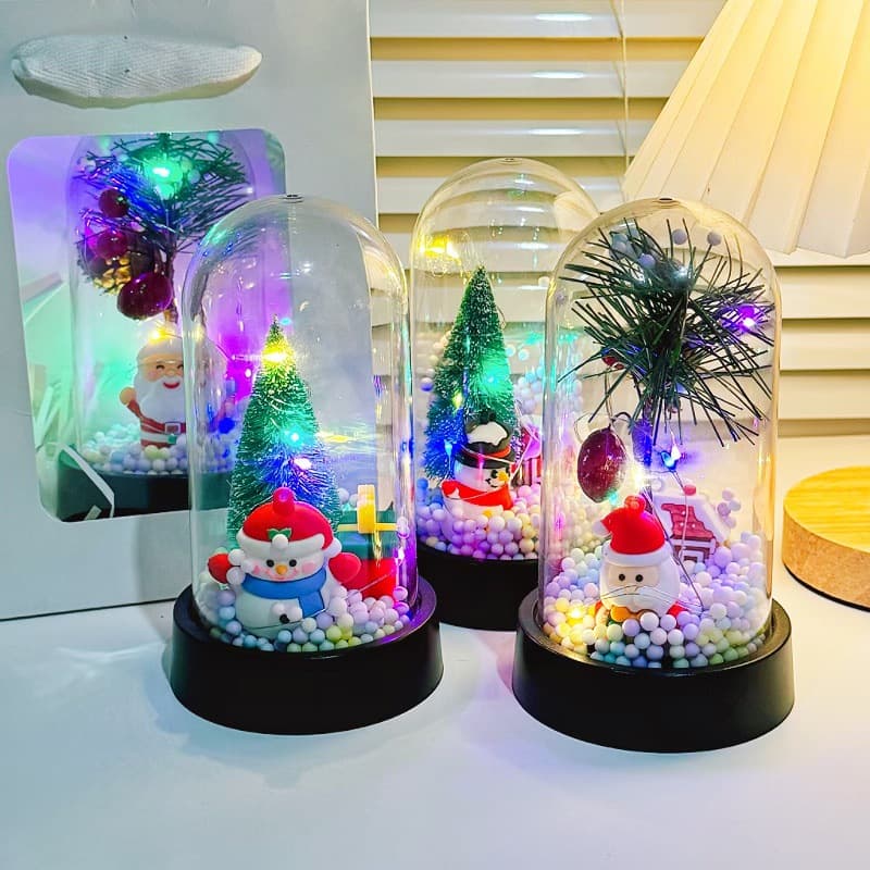 Santa Claus Night Light Christmas Tree Snowman Figurine High-Aesthetic Ambience Light Christmas Gift Party Favor Wholesale