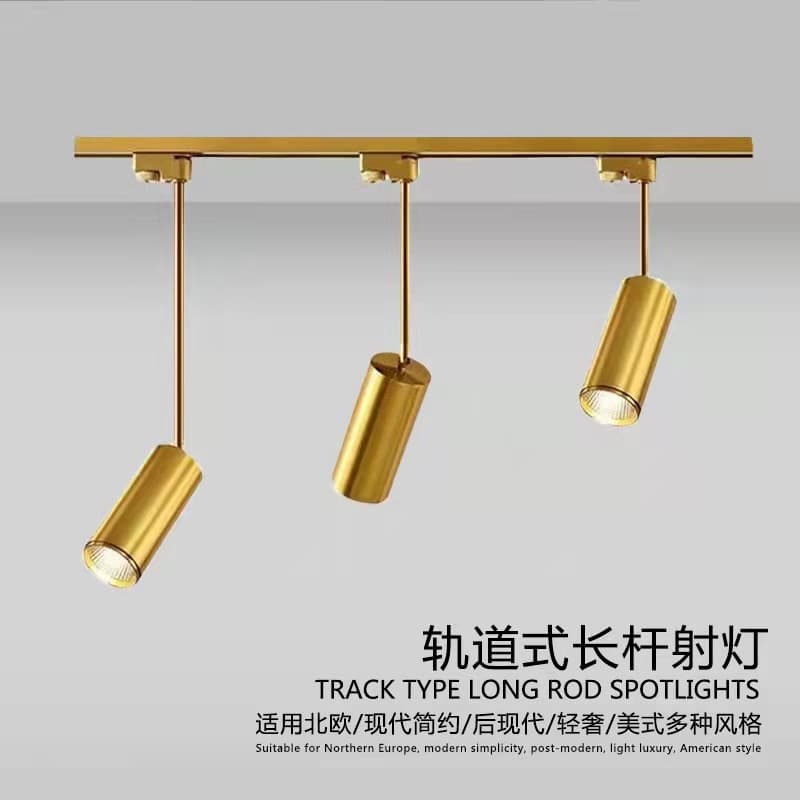 Nordic Gold Surface-Mounted Spotlight for Living Room, Dining Room, Home Ceiling, Clothing Store LED Track Light