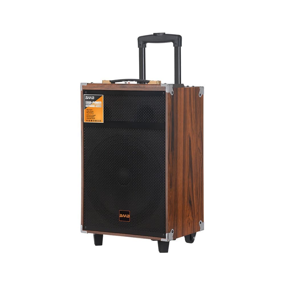 B-Q8 Wooden 40W High-Volume Cart Wireless Speaker, Outdoor Portable Bluetooth Speaker for Square Dancing