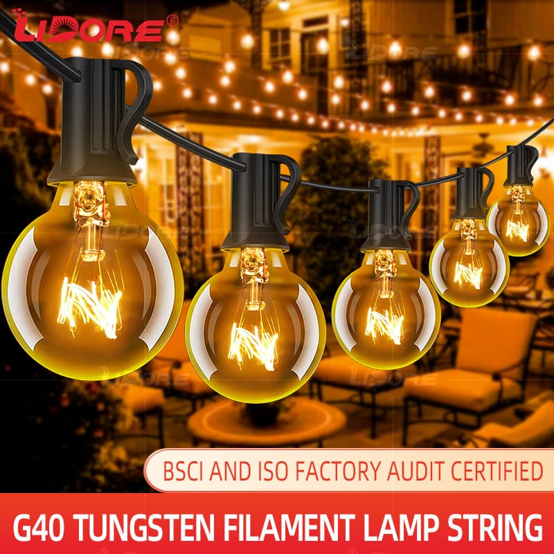 G40 tungsten filament lampstring camping waterproof  lamp