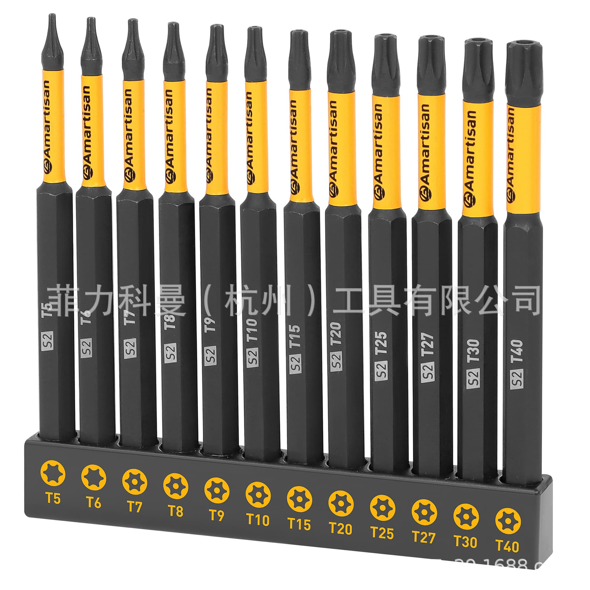 12-Piece Torx Screwdriver Bit Set, S2 Steel, 1-Inch and 4-Inch Long T5-T40