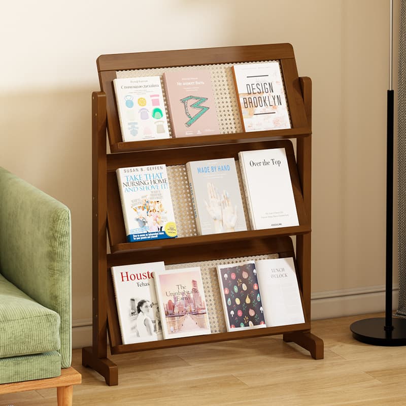 Multi-tiered office display shelf for magazines and documents - simple promotional rack