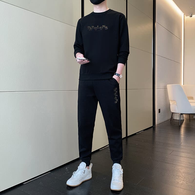 New winter sports suit for men, 2023 autumn fashion, handsome and trendy casual sweatshirt with men's two-piece set