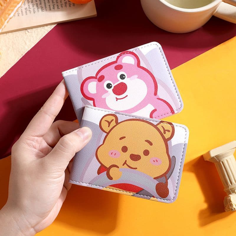 Winnie the Pooh driver's license protective cover two-in-one driving license motor vehicle driver's license leather cover cute document card holder