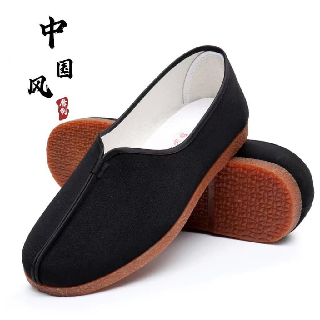 Men's Old Beijing Cloth Shoes, Traditional Chinese Round-Toe Monk Shoes, Breathable, Non-Slip Soft Sole, Comfortable Cloth Shoes, Others