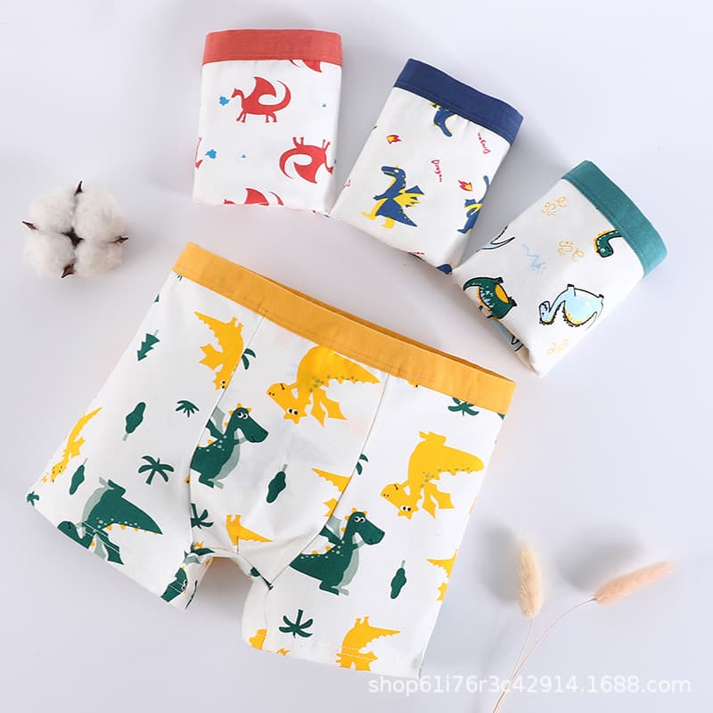 Amazon Children's Underwear Boys Full Cotton Boxer Boys' Underwear Cotton Small Mid Big Kids Students Underwear Boys Pure Cotton