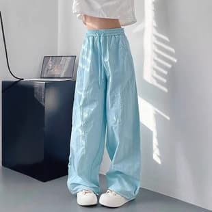Wide-Leg Pants for Women Summer Dopamine Plus Size Fat MM Loose Slimming Casual Pants 200 Jin High-Waist Drape Sports Pants
