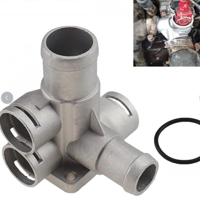 Aluminum engine cooling radiator connector for Volkswagen Passat Golf Jetta 037121132B