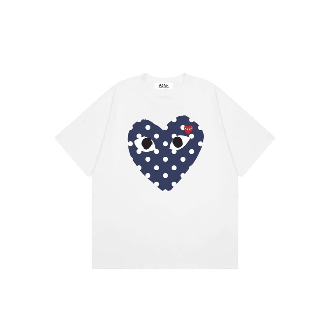 Kawakubo Rei Short Sleeve T-Shirt Heart Embroidery Trendy Unisex Cotton PLAY Series Drop Shipping