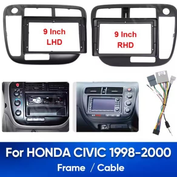 Fit for 1998-2000 Honda Civic Center Console Navigation Frame Android Frame Audio Panel Frame