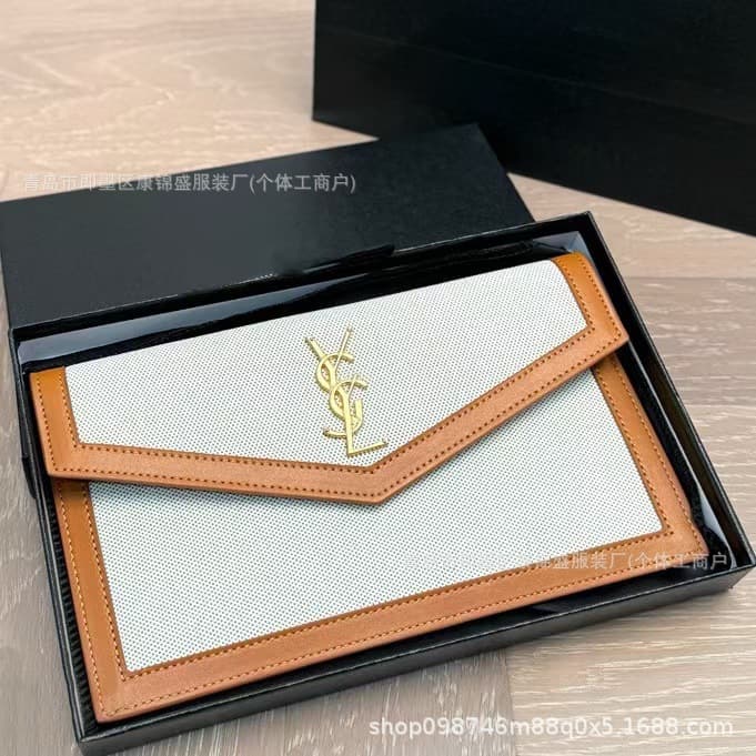 Cross-border Direct Supply Handbag Canvas Contrast Color Envelope Women's Bag Retro Small Square Bag Solid Color Simple Clutch