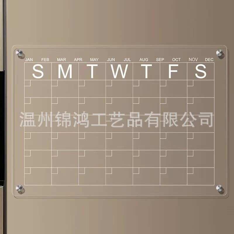 Magnetic Acrylic Dry Eraser Board Magnetic Hanging Calendar Monthly Calendar Weekly Calendar Message Board Messaging Board Display Board Hanging