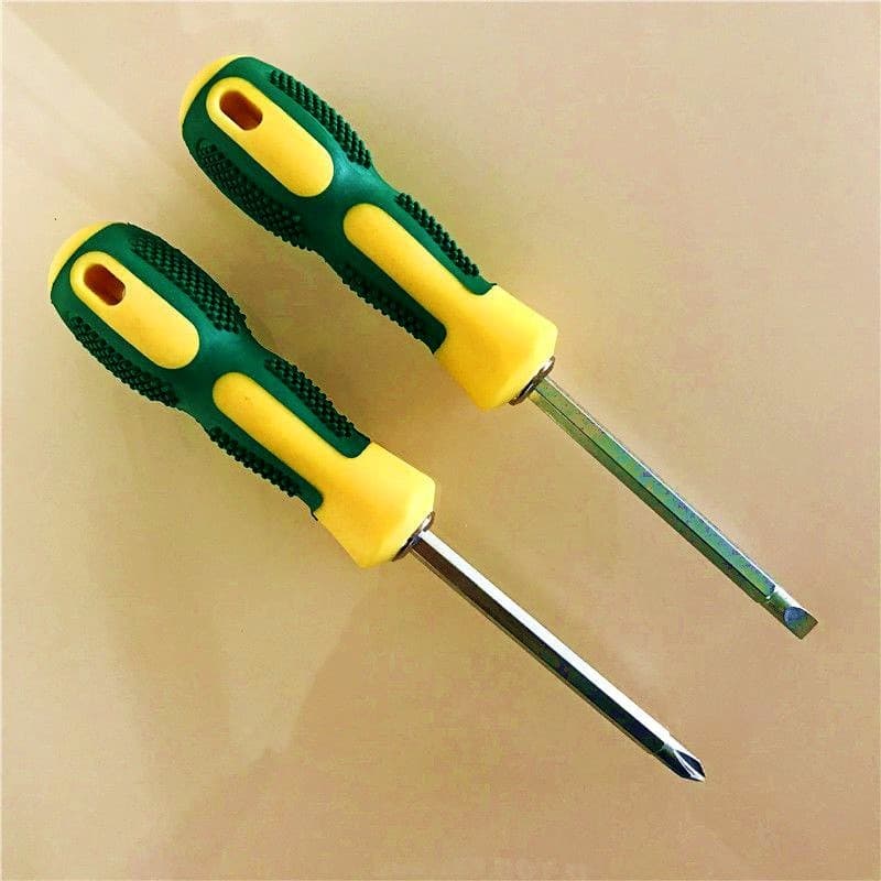 Dual-Use Screwdriver Flathead and Phillips Manual Massage Anti-Slip Handle with Strong Magnetic Tip