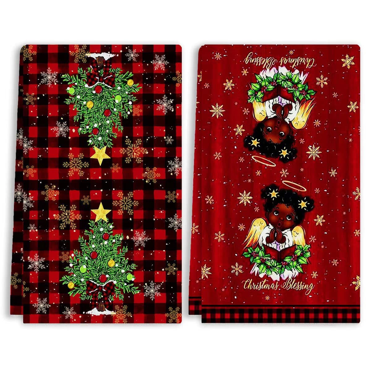 Cross-border Hot Selling Christmas Holiday Printed Towel Kitchen Absorbent Small Towel Hand Towel Supports Custom Design